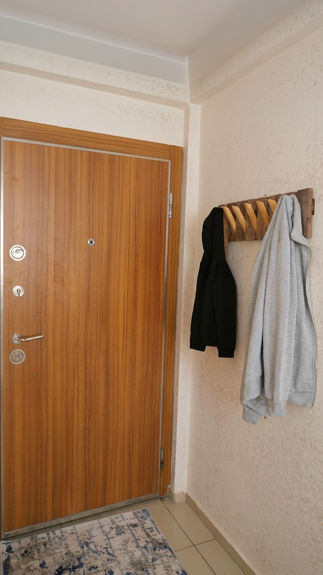 Ahşap Duvar Askılığı - Koyu Kahve Bej